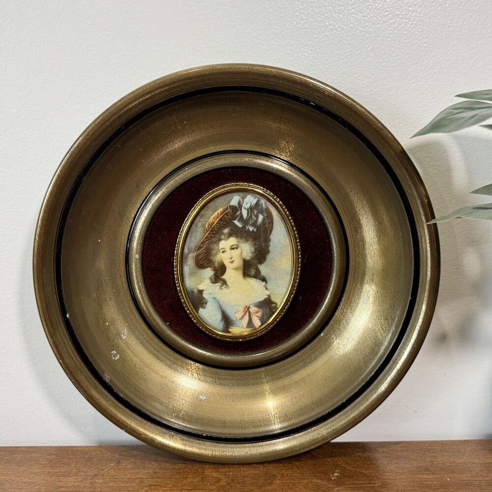 Vintage A Cameo Creation Framed Miniature Portrait Lady Sheffield